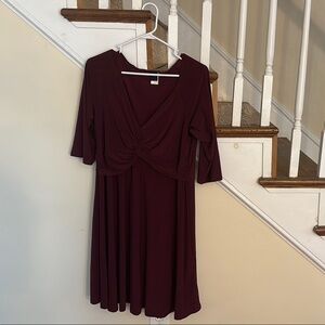 Elegant Burgundy Wrap Dress